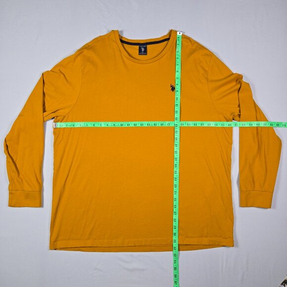 U.S. Polo Assn Long Sleeve‎ T-Shirt 3XL Mustard Yellow Cotton Logo Tee Casual - Picture 6 of 7